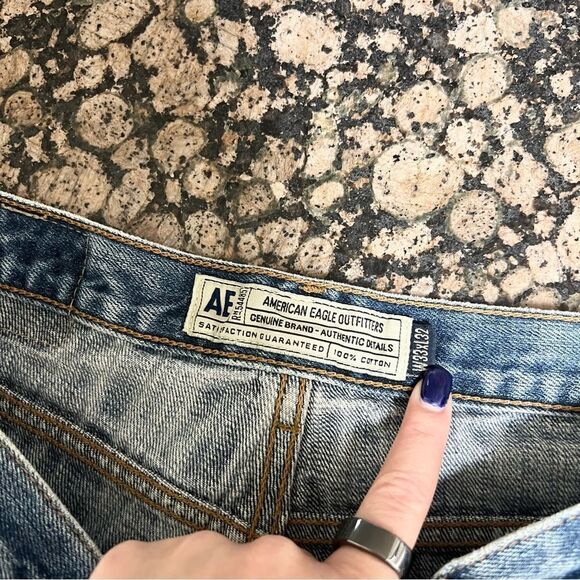 American Eagle Mens Denim Blue Jeans Buttonfly 100% Cotton Size 33x32 - Picture 5 of 8